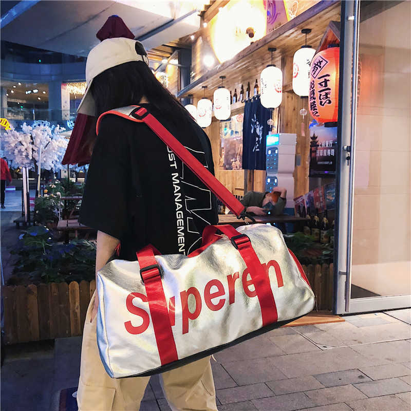 

Duffel Bags Net Red Letter Women s Short Distance Travel Bag Dry Wet Separation Shoes Business Luggage Men s One Shoulder Sports Fitness 230406, Black9