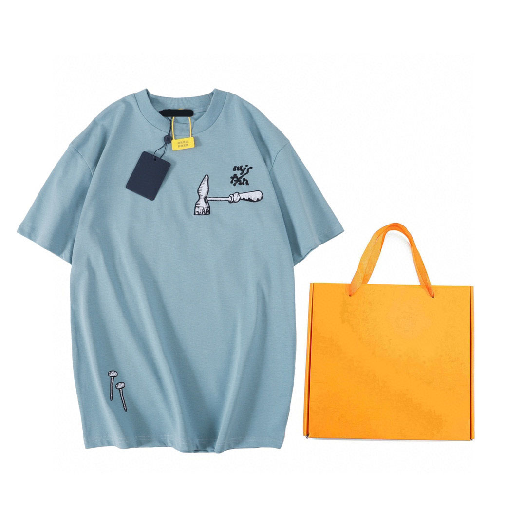 

Men's Plus Tees & Polos Round neck embroidered and printed polar style summer wear with street pure cotton 212wf