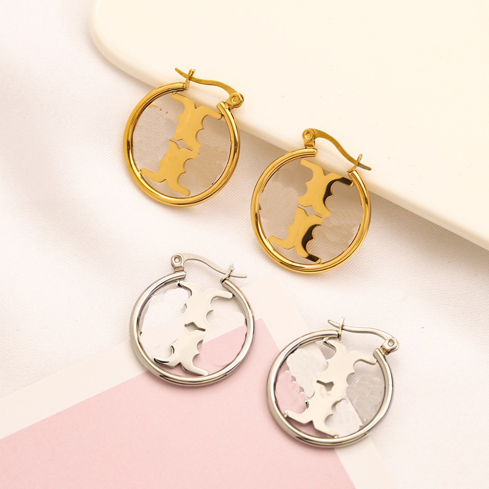 

Brand Designer Stud Earrings 18 Gold Plated Earrings Women Love Black Earrings Family Couple Gift Jewelry Spring Stainless Steel Jewelry