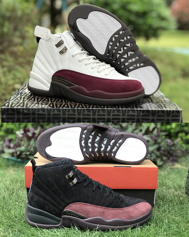 

Shoes Top Men a Ma Maniere x 12 Black 12s White Black-burgundy Crush Mens Outdoor Sports Sneakers Dv6989-001 Original Dv6989-100 Size Us 7-13