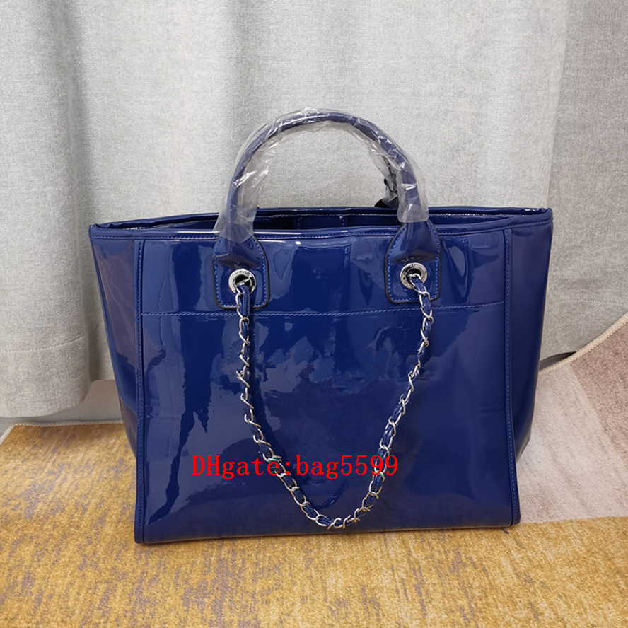 

Fashion Designer Women Bag Chain Bags Canvas Embroid Alphabet Ladies High Capacity Patent Leather Shopping Handbag, Dustproof bag