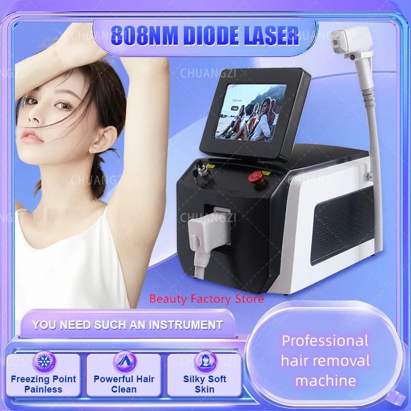

2023 808 Diode Laser Hair Removal New Handle Touch Screen Ice Platinum 755nm 808nm 1064nm Profession