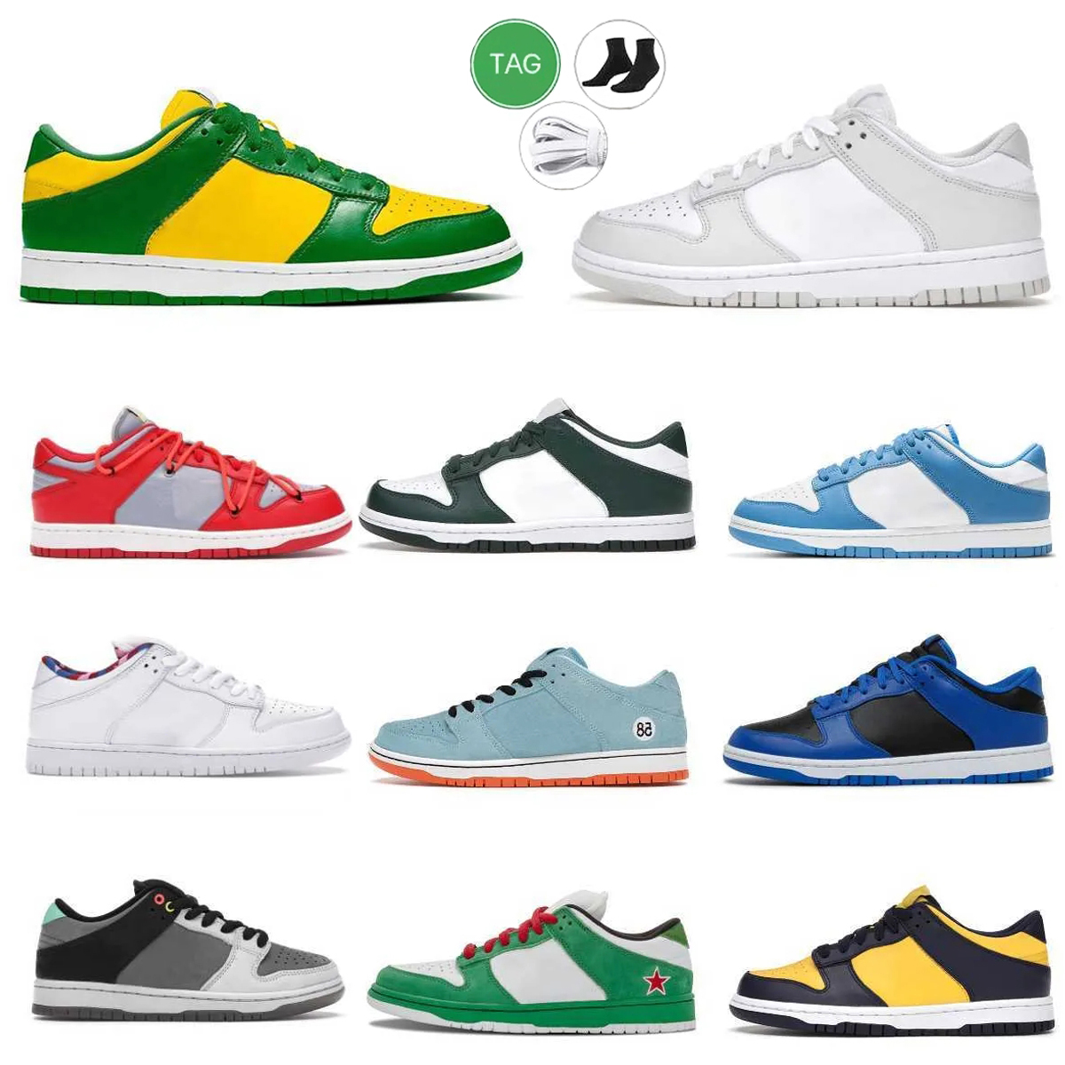 

Designers SB Lows Running Shoes DuNkS Grey Fog Black White UNC University Red Women Men Atmos Elephant Lime Ice Barely Parra Abstract Art Green Bear Trainer Sneakers, # 36-45 ocean