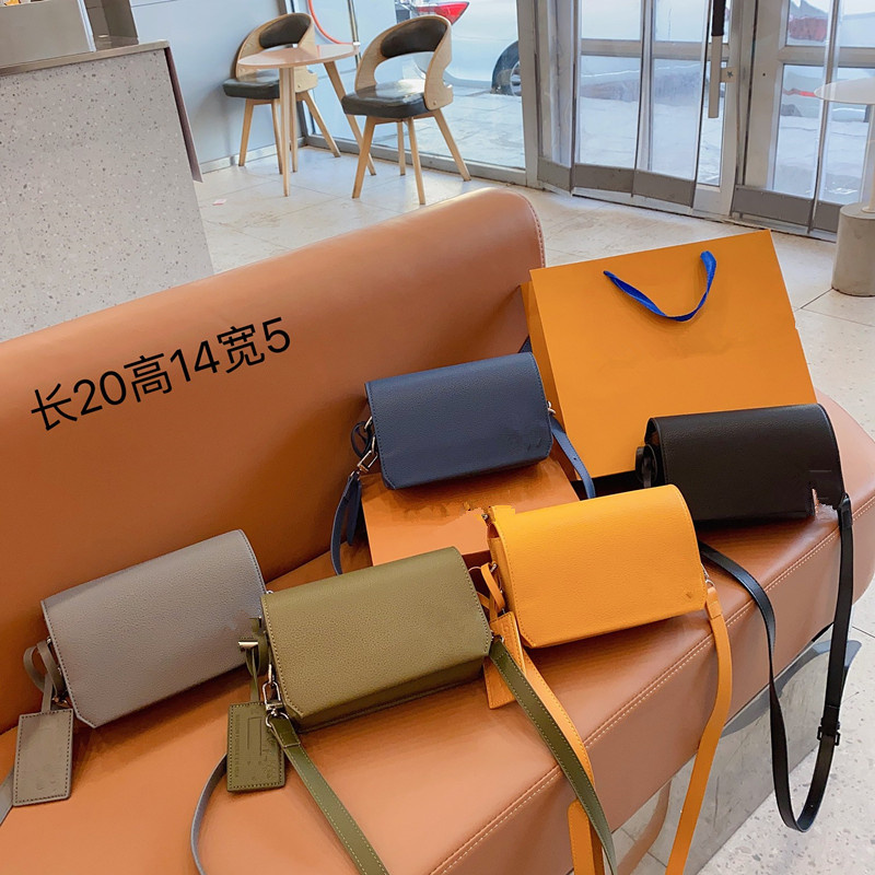 

Handbags Fashion men's Bag New Crossbody Small Square Bag Fashionable and Simple Shoulder Bag M82085 Black Full Leather, Blue