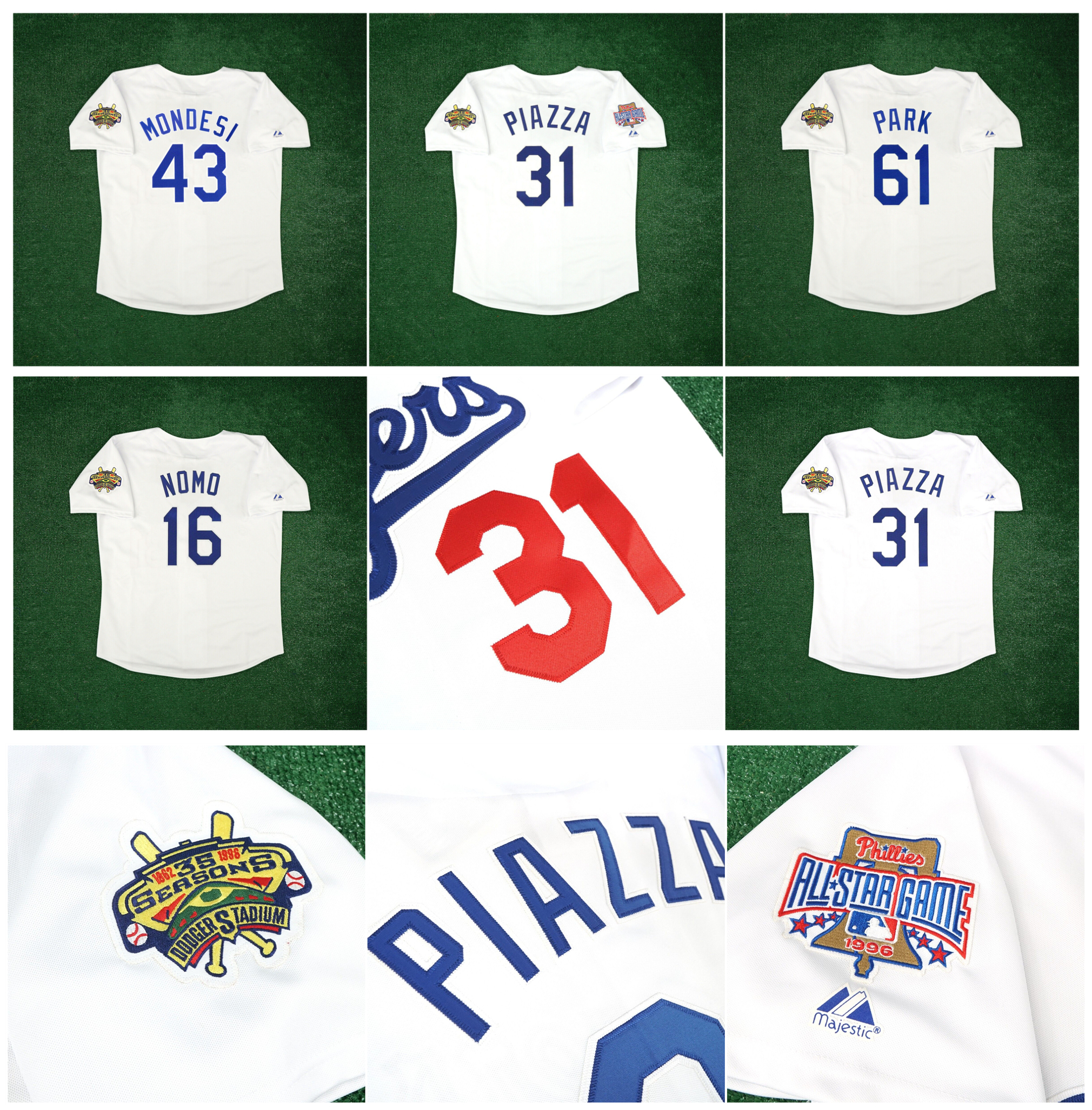 

Dodgers Chan Ho Park 1996 Baseball Jersey Los Cooperstown LA Angeles Raul Mondesi Hideo Nomo Mike 31 Piazza 30th Anniv Home White Size S-4XL, As pic