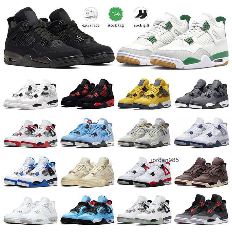 

Men Women Basketball Shoes 4s Jumpman 4 Military Black Cat Sb Pine Green Cactus Jack University Blue Sail White Cement Pure Money Mens Sports Sneakers Trainers, 26