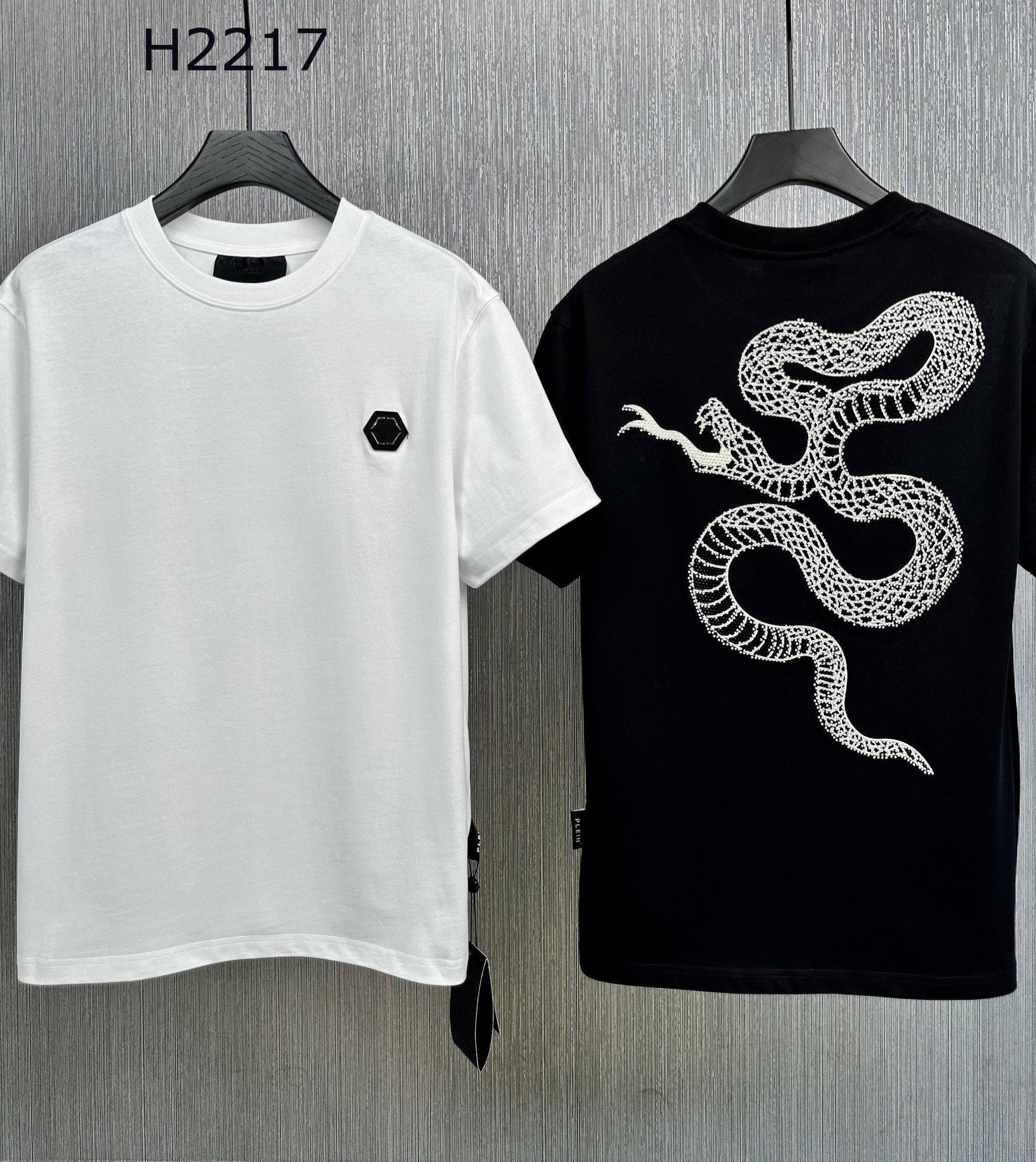 

23SS New T-Shirt Over Size European American Fashion luxury T-Shirt men t shirt skull Polo shirt PP phillip plain Tshirts Round neck embroidery designs P2217