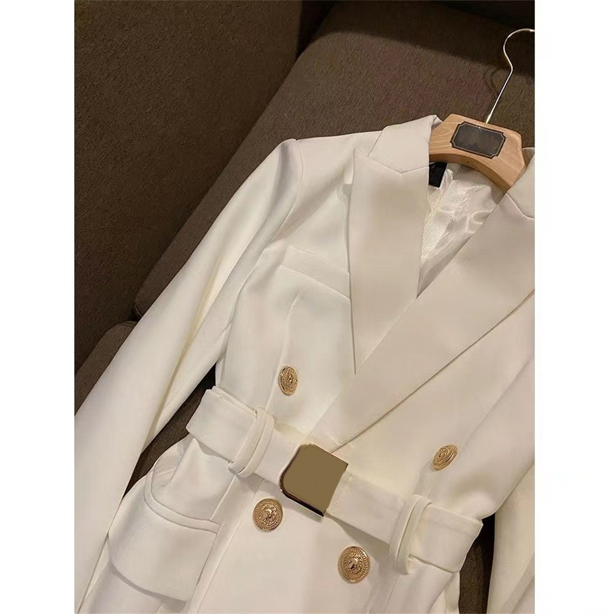 

Womens Jackets Suits Women Sweater Mid Dress Cardigans Knitted Loose Double Letter Printed Sweaters Ladies Streetwear Sweat B Coats, White