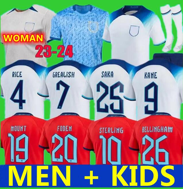 

2022 2023 2024 ENGlANDS KANE soccer jerseys STERLING RASHFORD SANCHO GREALISH MOUNT FODEN SAKA BELLINGHAM 22 23 24 national football shirt women men kids kit sets