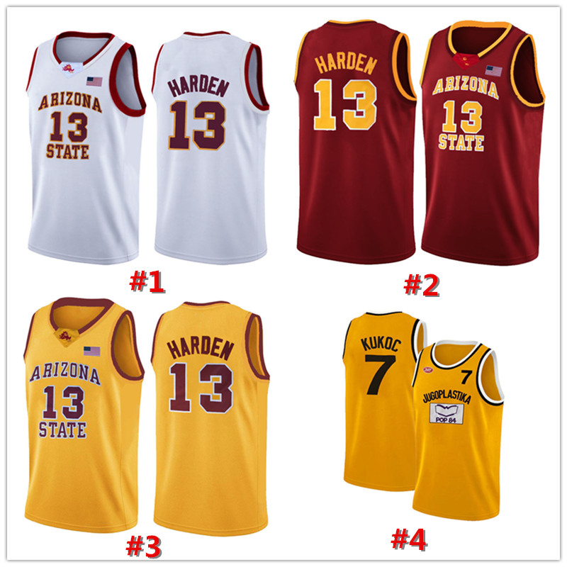 

James 13 Harden Toni 7 Kukoc College Basketball Jersey Arizona State Jugoplastika Split Pop Moive Cam 2 Reddish Carmelo 15 Anthony Ja 12 Morant, Ncaa