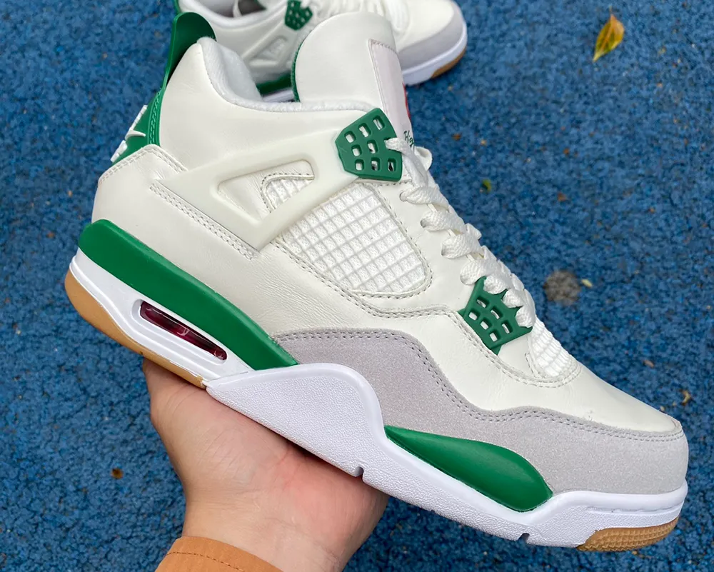 

2023 New Jumpman 4 Pine Green Basketball Shoes 4s Sail/Pine Green-Neutral Grey-White Outdoor Sneaker Sports With Original Box
