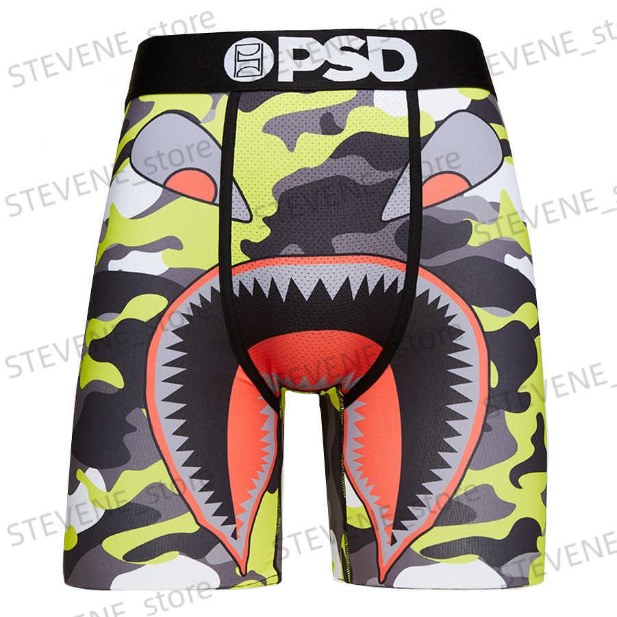 

Underpants PSD men's extended sports underwear men's anti wear leg fitness fat guy ice silk boxer shorts T23406, Lattice