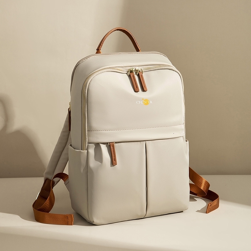 

School Bags CFUN YA Luxury Summer Trend Women Backpack 14 Inch Laptop Bag Pack Travel Student Schoolbag Teen Girls Bookbag 230404, Black without logo