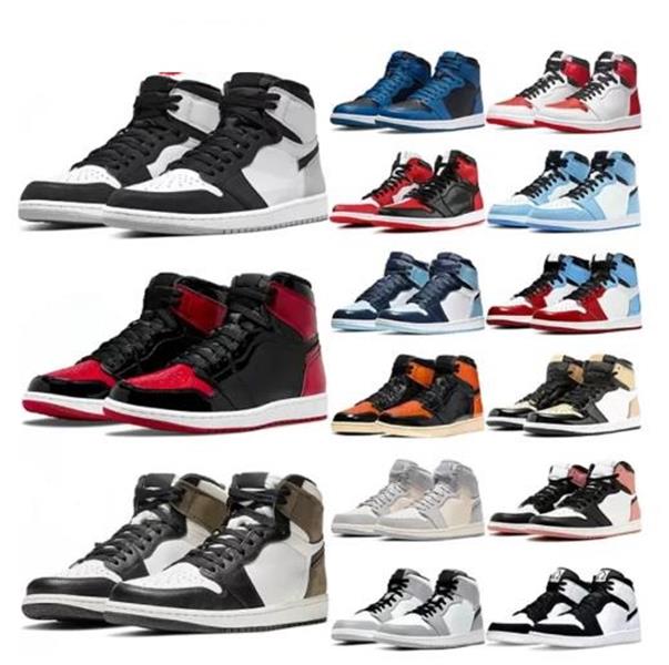 

men women High 1s Basketball Shoes Chicago Lost Found Gorge Green Stage Haze Diamond Dark Mocha Patent Bred Panda University Blue jumpman 1 retro mens trainer, #3
