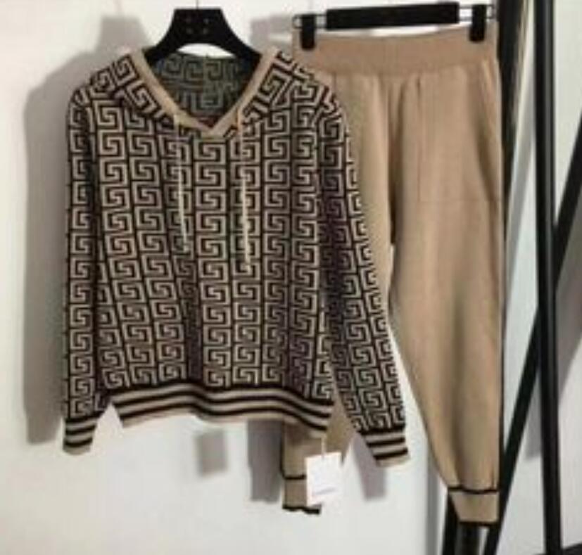 

Women's Tracksuits Harem Pant Set Knitted 2/Two Pieces Luxury GGity Letter Women's Sportwear Clothes Suits, 03