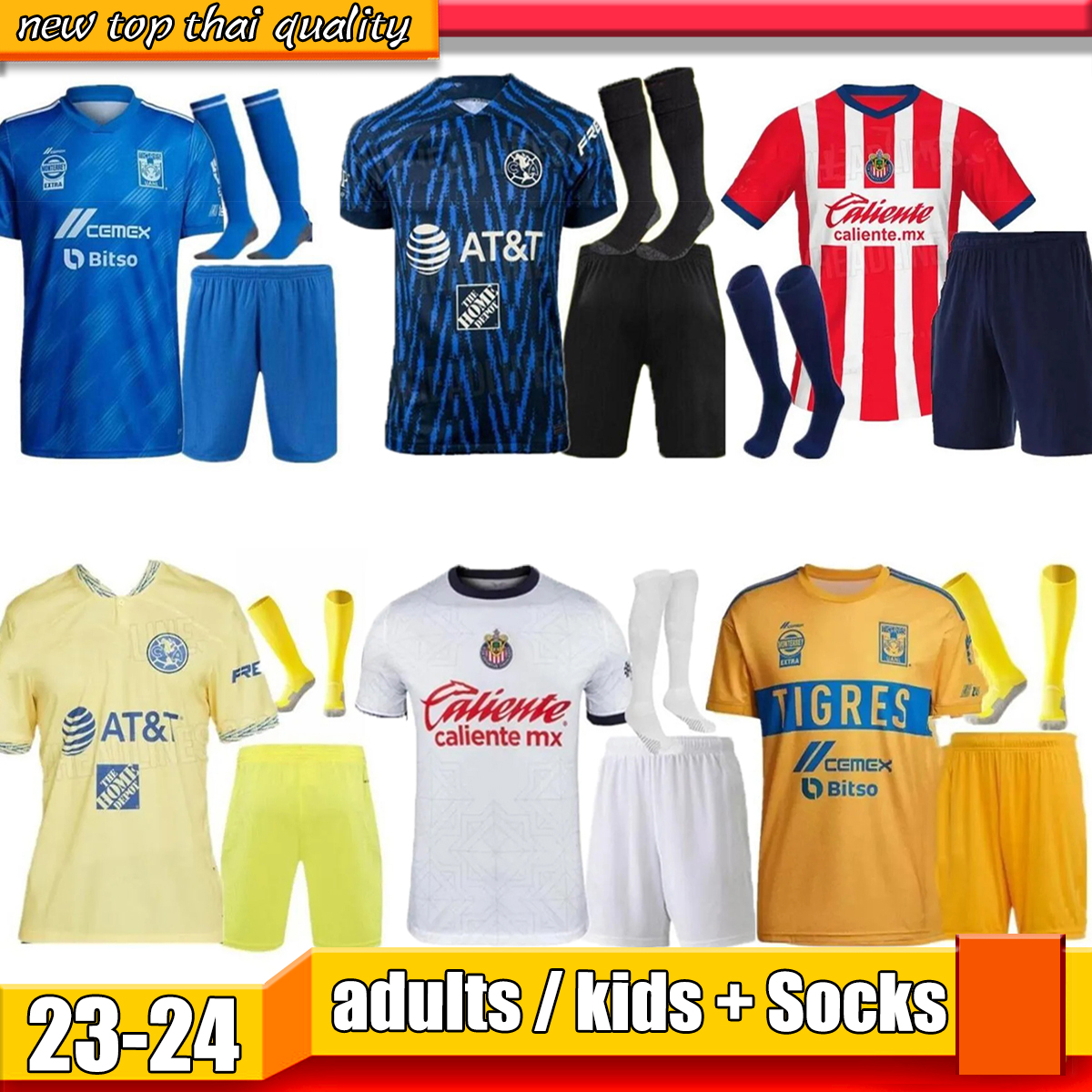 

22 23 Thailand Quality Tigres soccer jerseys 7 stars 2022 2023 GIGNAC home Away Camiseta de Foot Maillot Shirt VARGAS DAMIAN JUNINHO Football Shirts Adult kids kit, 06