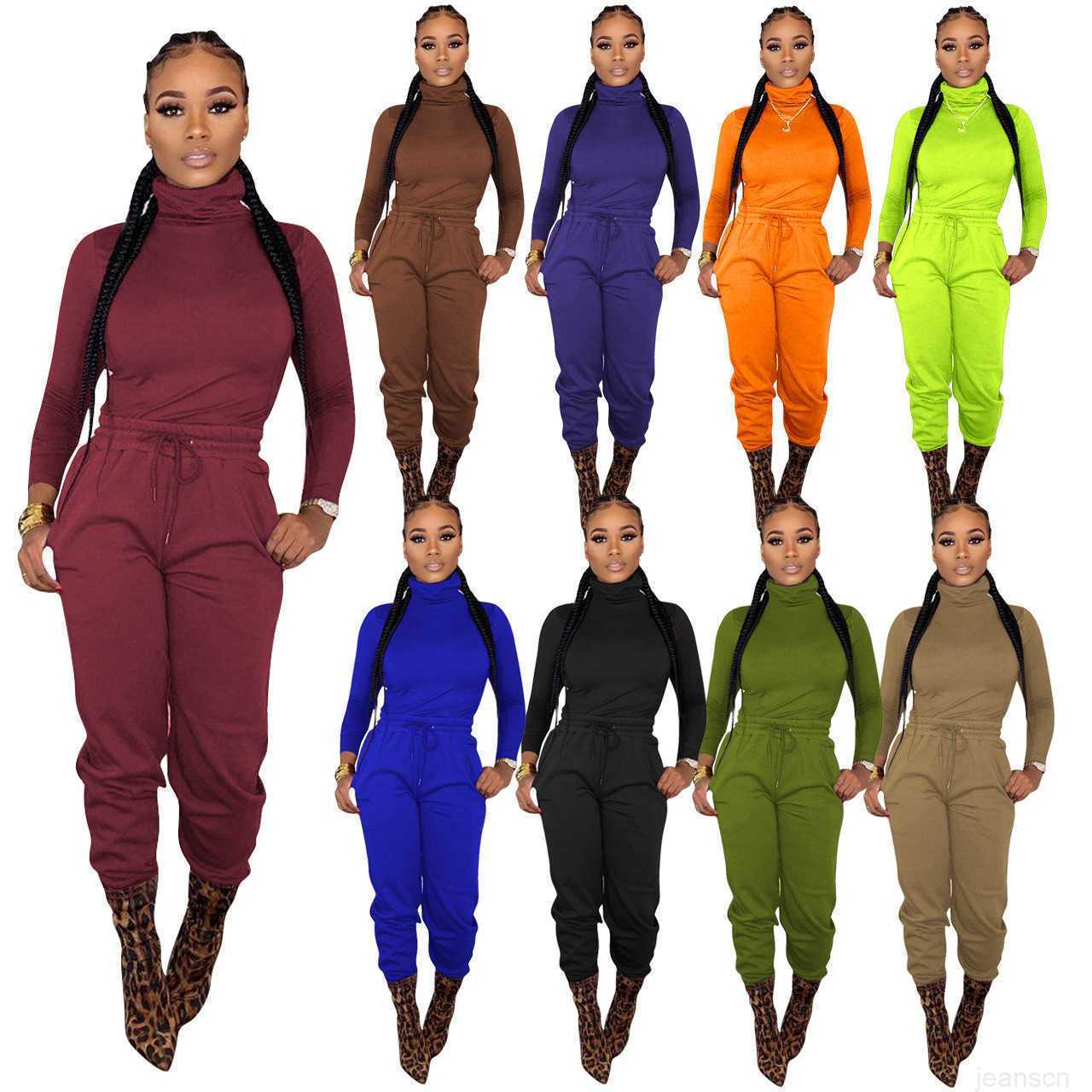 

Womens solid 2 piece set tracksuit fall winter clothing plain sweatshirt pants sportswear hoodies leggings outfits outerwear bodysuits, Orange