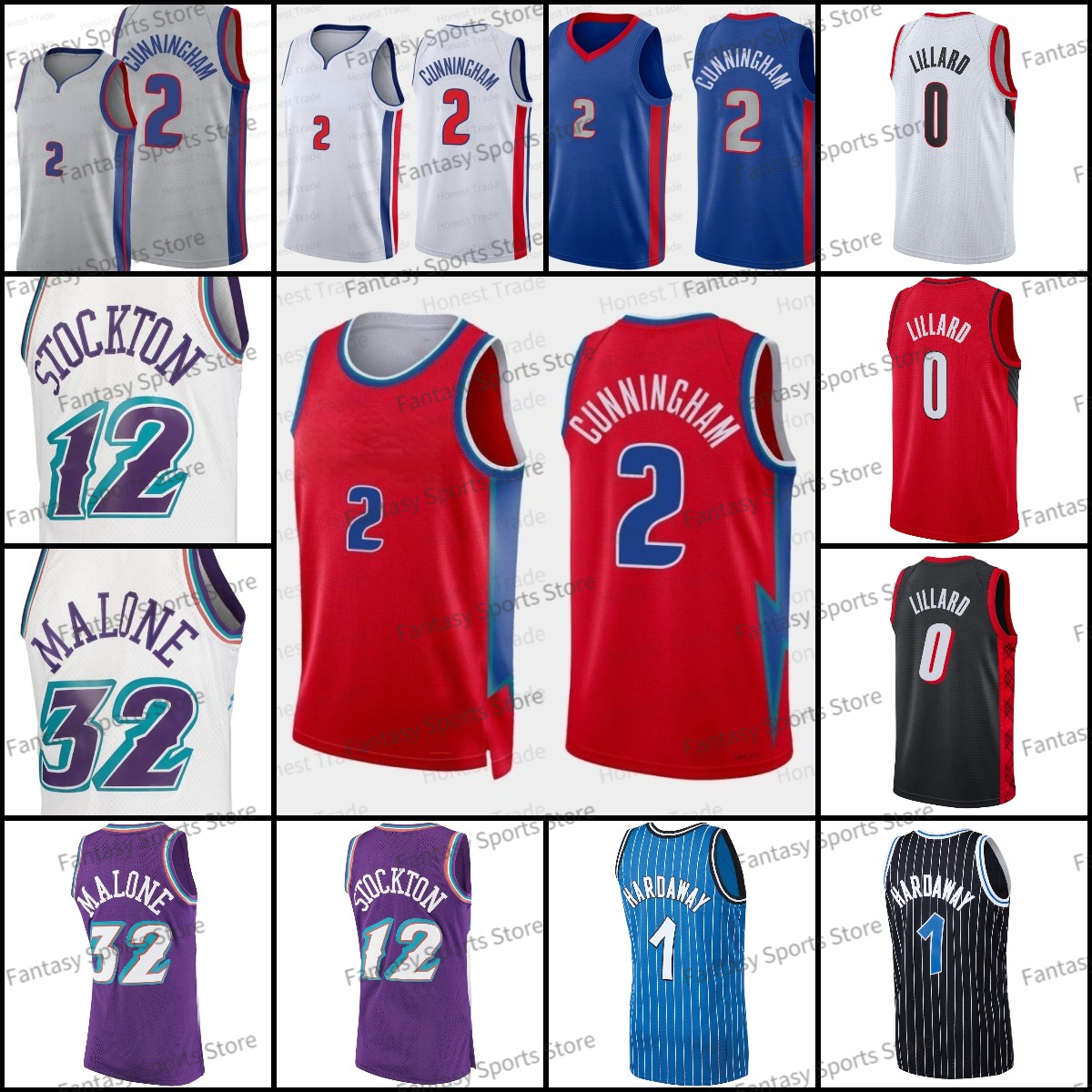 

Mens Damian 0 Lillard Cade 2 Cunningham Jersey Penny 1 Hardaway Tracy 1 McGrady Mitchell Basketball Stitching Retro Jerseys Shirts, Jersey13