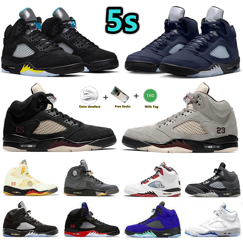 

5 5s Mens Basketball shoes A Ma Maniere x Black Light Bone Craft Georgetown Concord Off Noir UNC University Blue Raging Bull Aqua Fire Red men trainers sports sneakers, 16