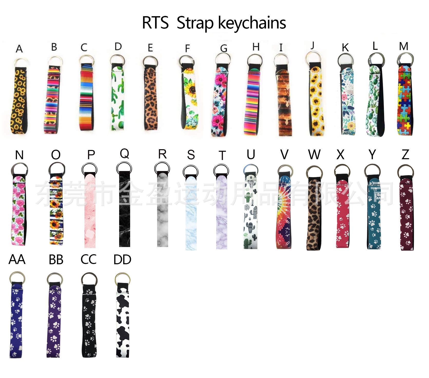 

Hot Party Favor Neoprene Wristlet Keychains Lanyard Serape Print With Strap Band Split Ring Key Chain Holder Hand Wrist Lanyard Keychain For Girls/Women