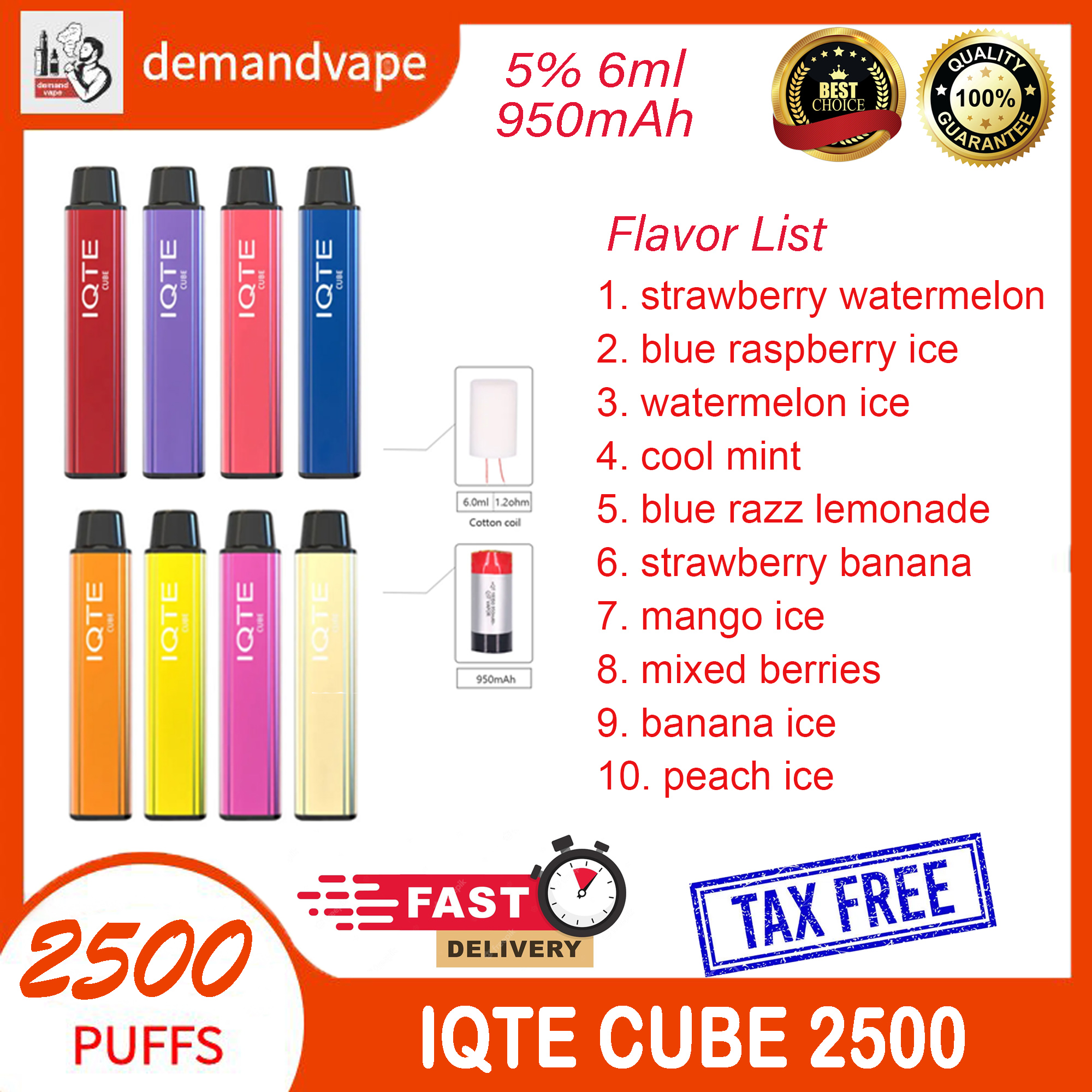 

IQTE Cube 2500 Puffs Bulk-buy Wholesale Electronic Cigarette Disposable Vape With 950mAh Disposable IQTE PRO Device Bang 2000 Puff Flex 2800 Puff