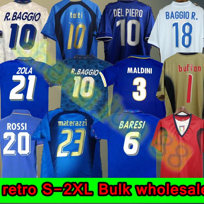 

1982 ItalyS Retro soccer Jersey 1990 1996 1998 2000 HOME FOOTBALL 1994 Maldini Baggio Donadoni Schillaci Totti Del Piero 2006 Pirlo Inzaghi buffon, 1994 home