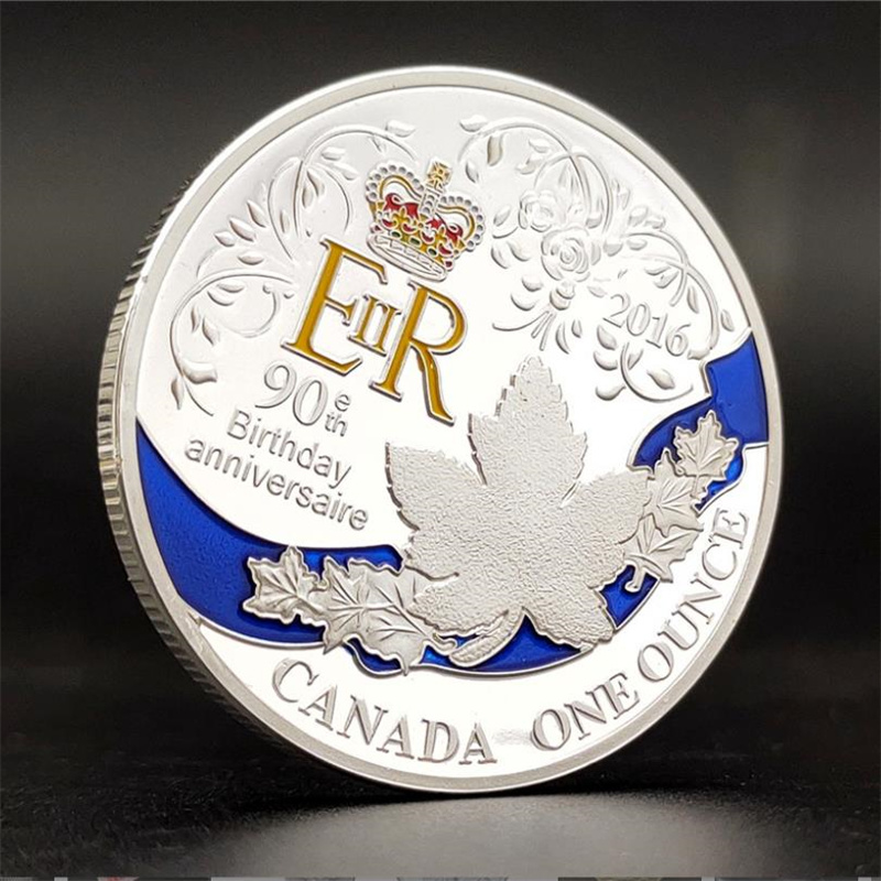 

Arts and Crafts Canada Maple Leaf Gold Silver Coin Birthday commemorative coin