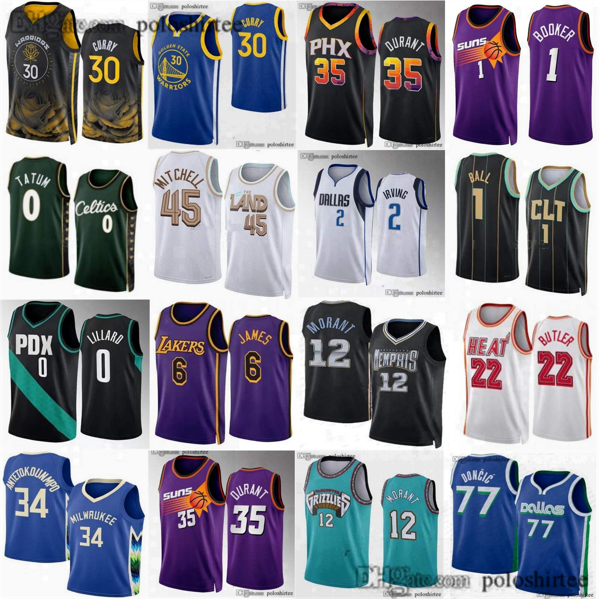 

Basketball Ja Morant Jersey Stephen Curry Ball Jimmy Butler Lillard Tatum Devin Booker Kevin Durant Luka Doncic Antetokounmpo Donovan Mitchell Reaves MJ Jerseys, As photo
