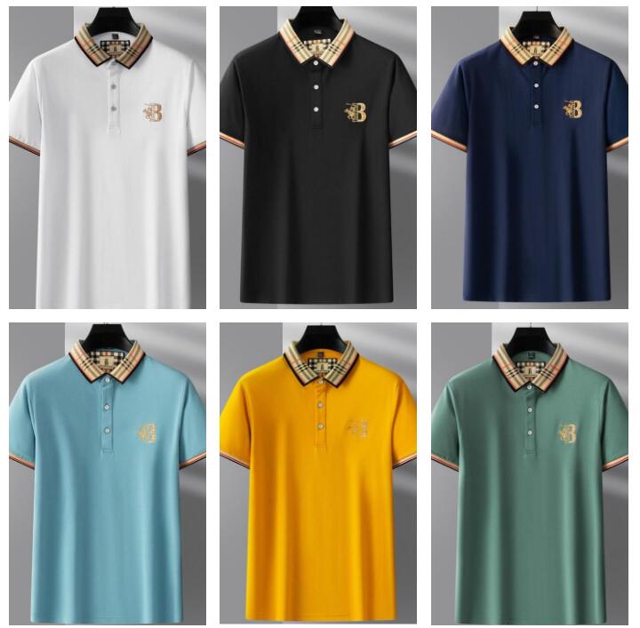 

Luxury polo shirt summer Burbrerys men's lapel short-sleeved Letter Embroidery T-shirt fashion cotton half-sleeved POLO shirts men tide brand, 2022