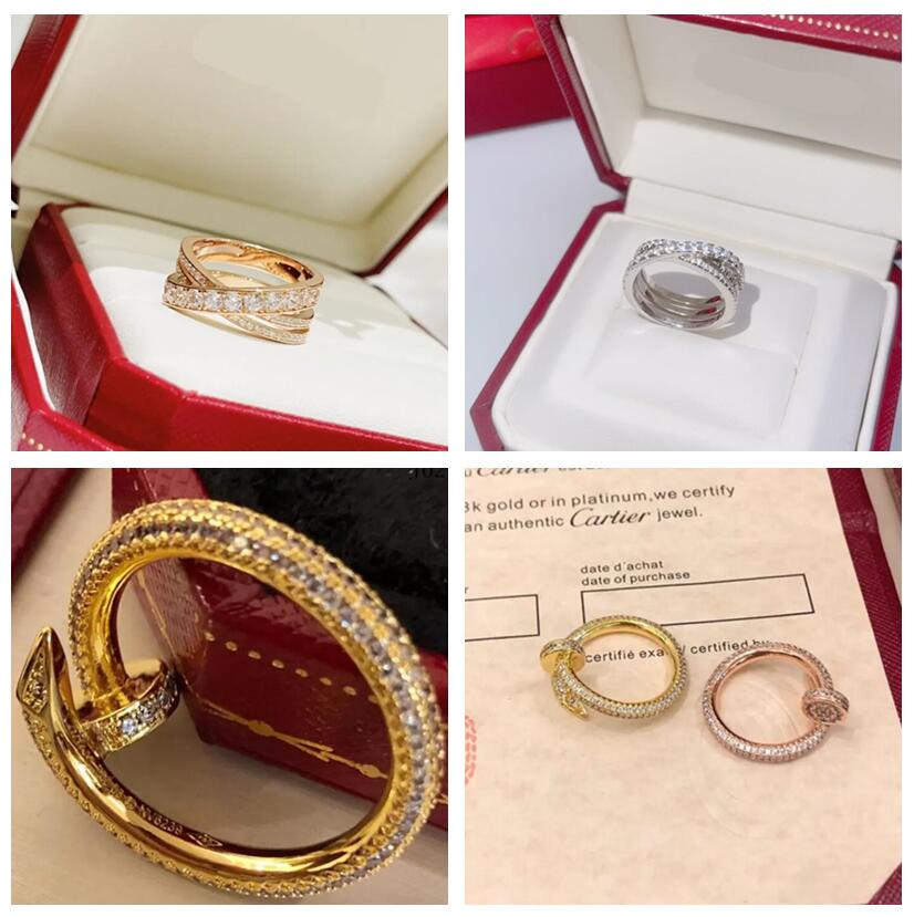Wearable Devices Love rings gold ring love-ring men and women rose gold jewelry for lovers couple rings-gift size 6-8 T230-image-754210035