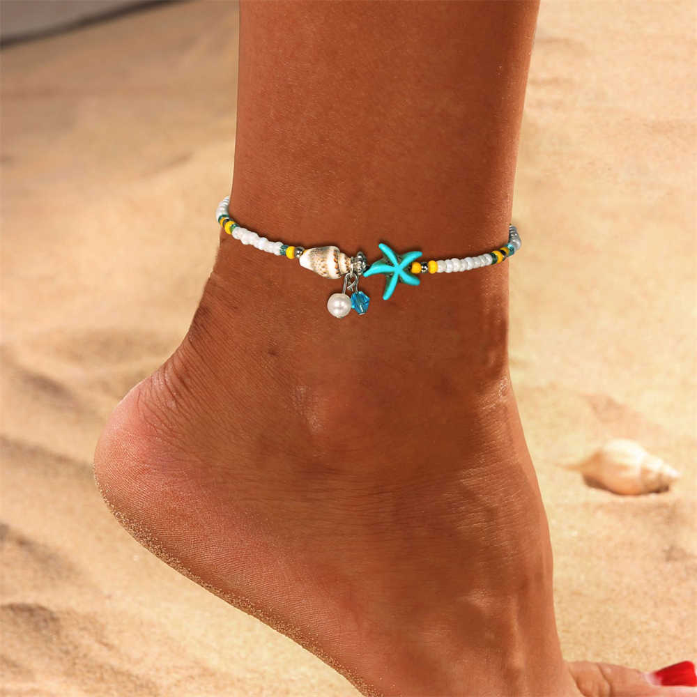 

Anklets New Bead Anklets for Women Summer Beach Star Charms Foot Chain Adjustable Boho Ankle Bracelet Accessories Friend Gifts AA230512