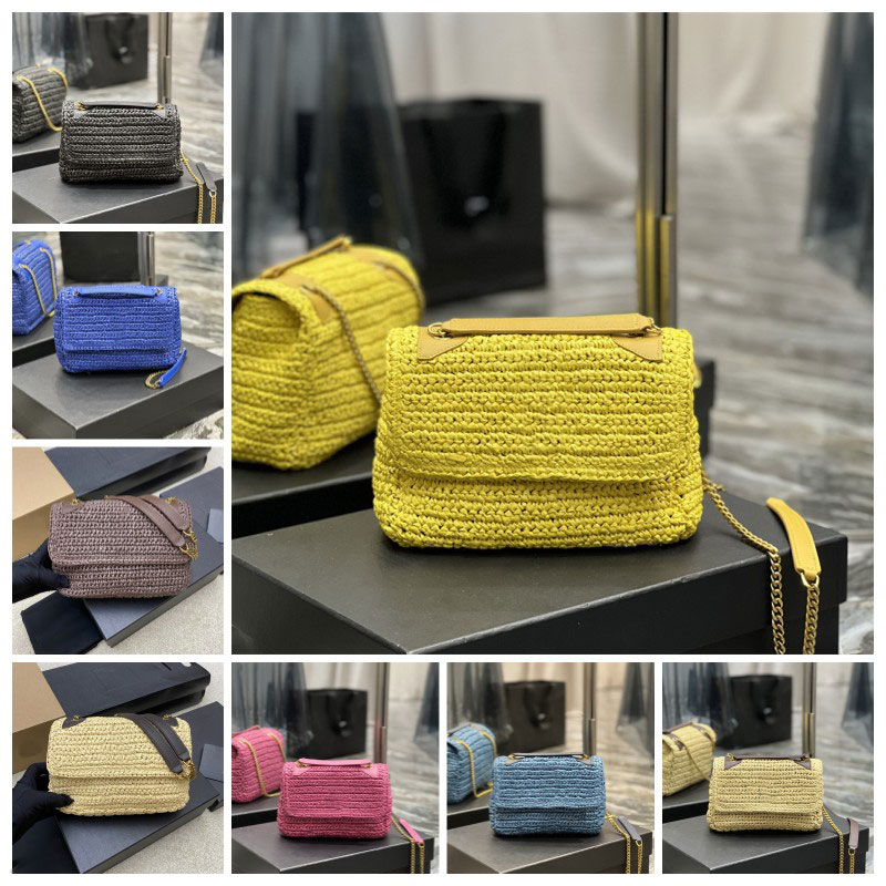 

2023 Designer Bags NIKI Handbags Straw Leather Luxuries Designers Women Bag Handbag Cross Body High Quality Upper Real Leathers Chain Cross