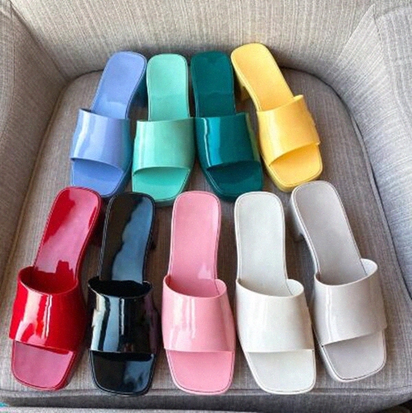 

Designer Rubber High Heels sandals Slide Sandal 5.5cm Platform Slipper Candy Colors Summer Thick Bottom Outdoor women Beach Slides SlipDw54#