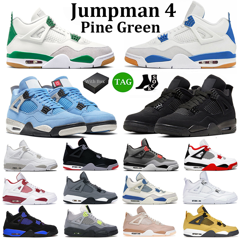 

2023 With Box Jumpman 4 OG Basketball Shoes Men Women 4s Sapphire Pine Green Black Cat Shimmer Pure Money Pure Money Mens Trainers Sports Sneaker, #25