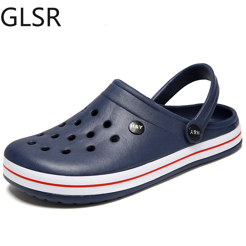 

Sandals Boy Sandals Crocks Summer Hole Shoes Crok Rubber 0 Men's EVA Garden Shoes Black Beach Flat Men Sandals Slippers 230407, Blue