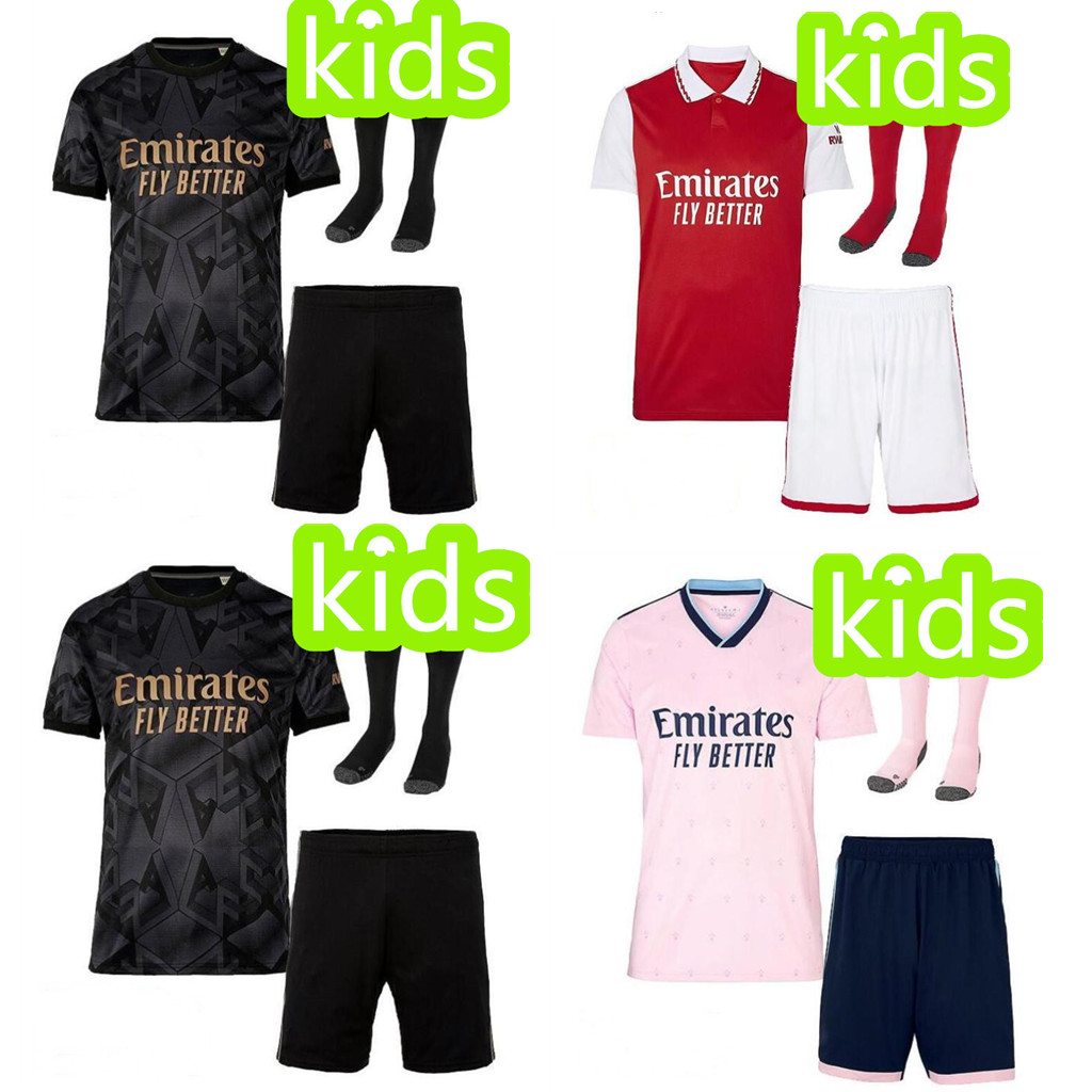 

kids PEPE SAKA arsen soccer jerseys 2022 2023 2024 Gunners Fans version G.JESUS football shirt pre match kit socks