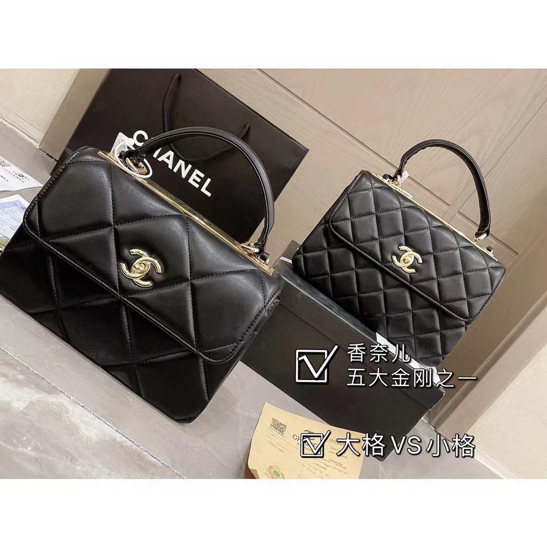 

Chanel Lebou Chain Bag Darling Grid Handheld Craft Chain Bags Ancient Egypt Series Lebou and CF Combination, Original Cowhide Texture 26cm