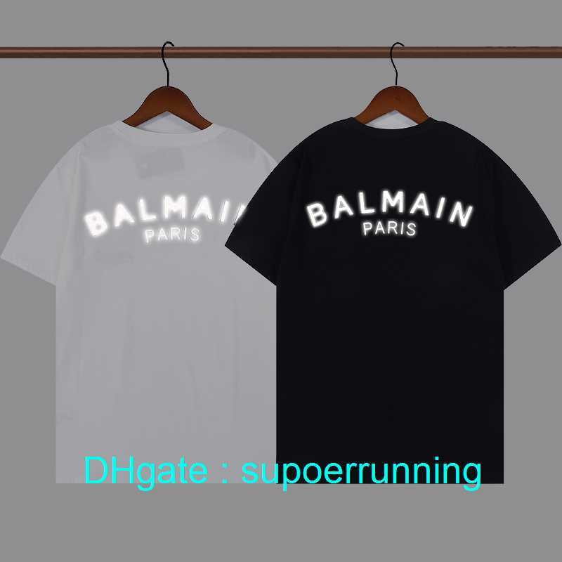 

2023 Summer Men Womens letter T shirt Letter Print Short Sleeve High Qality Fashion Couples Cotton reflection Tee polo Brand logo High Street T-shirt New, Purple