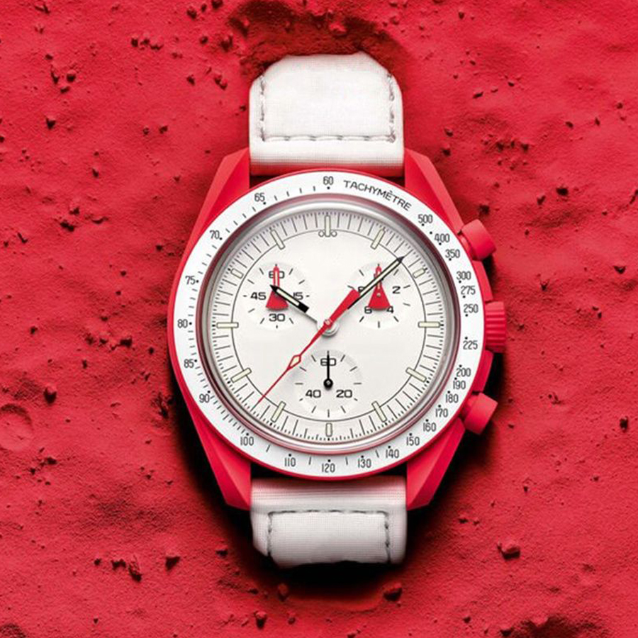 

Luxury Designer watch Moonswatch Bioceramic Planet Moon Quarz Watch Mission To Mercury 42mm Full Function Chronograph Mens Ladies couple Wristwatches, 04