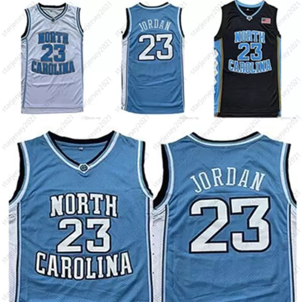 

North Carolina Men Tar Heels 23 Michael Jersey UNC College Basketball Wear Jerseys Black White Blue shirt, Colour 3
