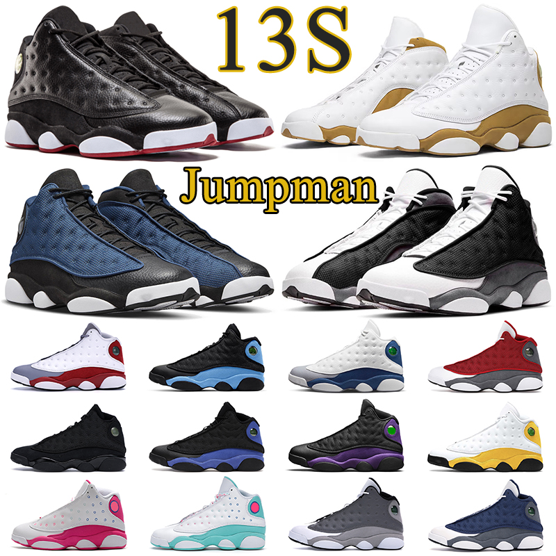 

Jumpman 13 men women basketball shoes 13s mens trainers j13 Del Sol Brave Blue Black Flint Wheat Hyper Royal Court Purple UNC womens sport sneakers, 40-47 wheat