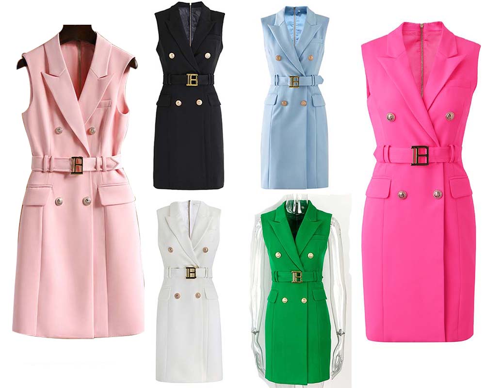 

Womens Suits & Blazers Spring Summer Autumn Winter Casual Slim Dress No Sleeves Woman Long Jackets Skirt Fashion Lady Office Suit Pockets Business Notched Coat S-XL 11, Express