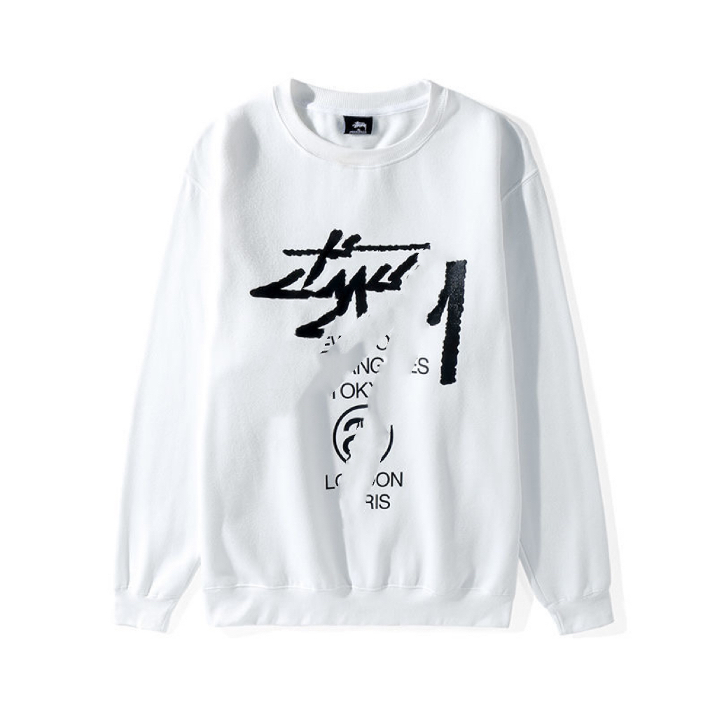 

2023stusscya hoodies Winter New Product World Parade Loose Spring and Round Neck Classic Sweater Lovers, Purple print on purple background