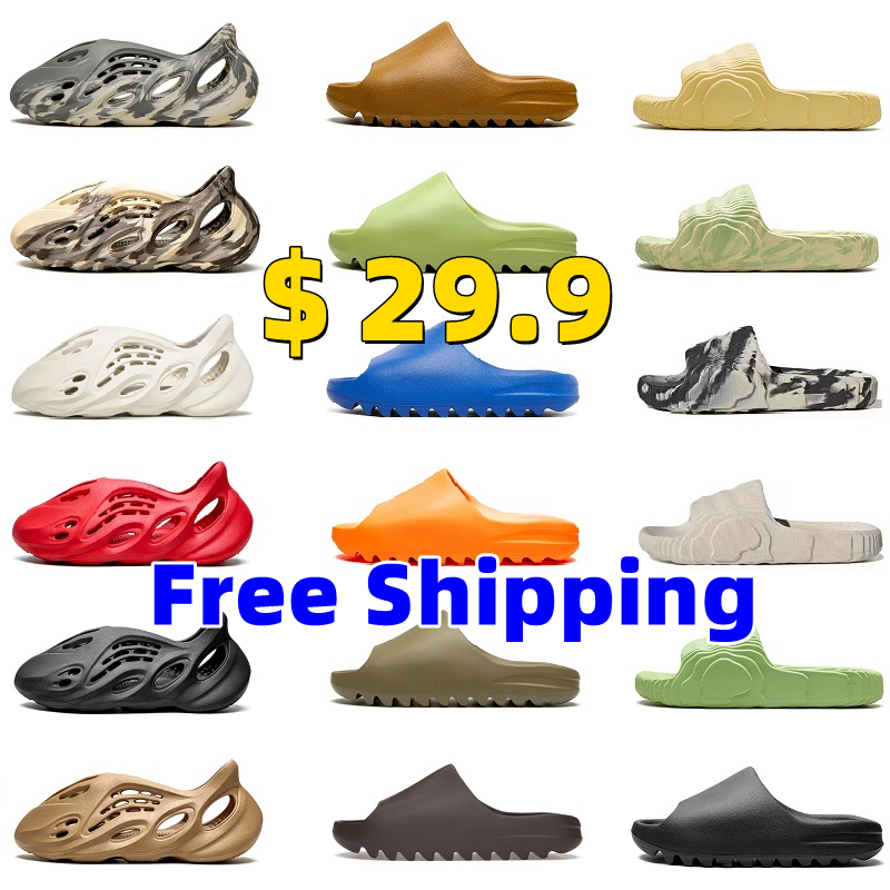 

Designer Sandals Slippers Woman Sandal Mens Slide Slipper Slides Sliders Clog Black White Resin Pure Ochre Bone Slippers Soot Onyx, 25