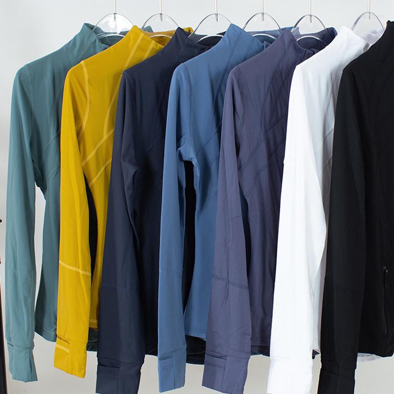 

Active Shirts Women's Jacket Yoga Sport Long Sleeve Fitness Zip Shirt Crop Tops Winter Warm Gym Top Activewear Running Workout, Yellow