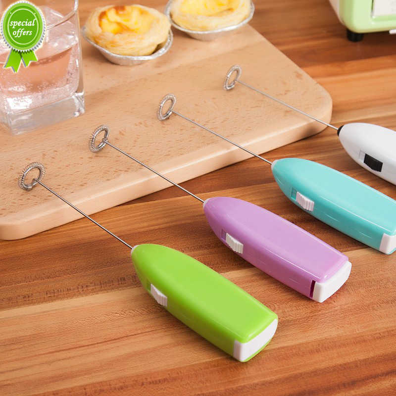 

New Electric Handheld Egg Beater Household Kitchen Mini Stainless Steel Coffee Milk Tea Blender Beat up the Cream Stirrer