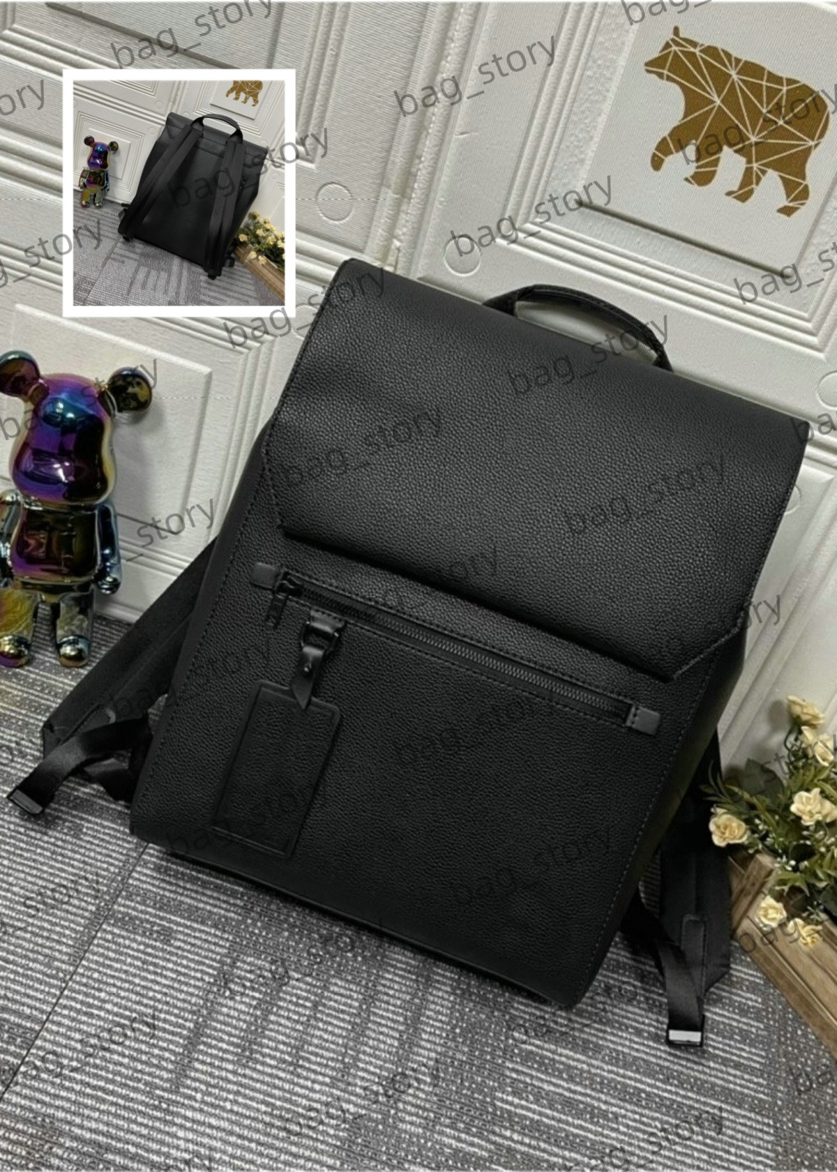 

Fastline Backpack Men College Bag Removable Name Tag Knapsack Satchel Magnetic Flap Stylish Top Handle Leather Adjustable Strap Bookbag School Bags M21367