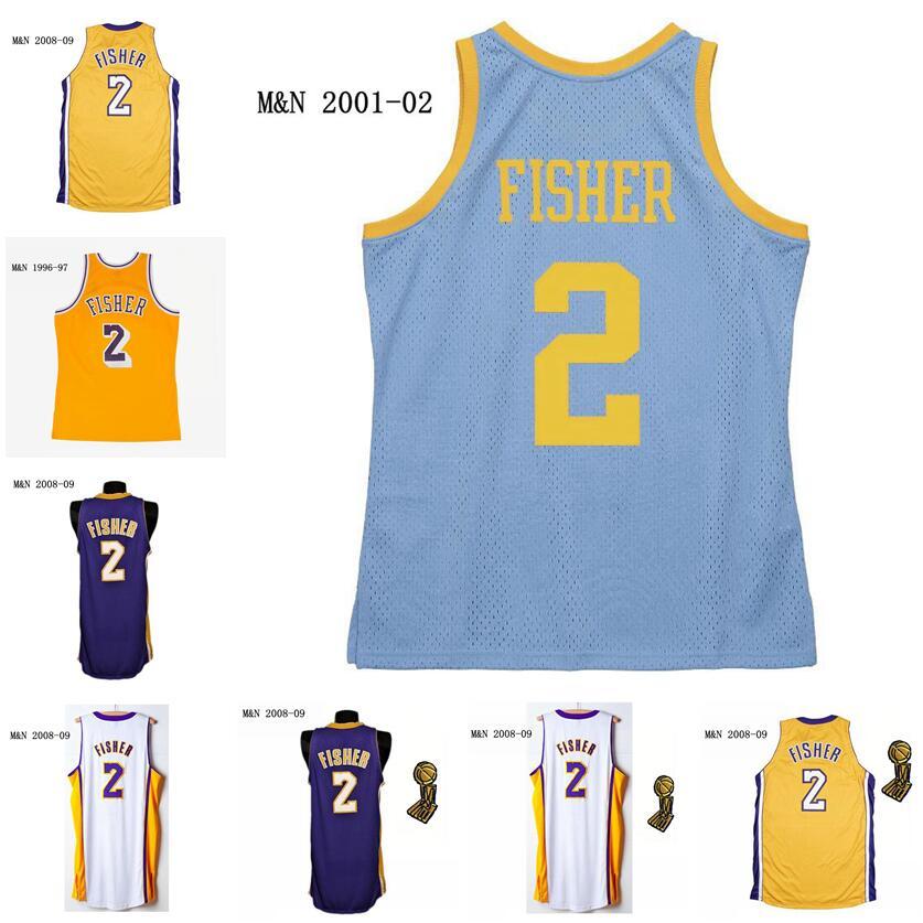 

Stitched Derek Fisher basketball Jersey S-6XL Mitchell & Ness 2001-02 Mesh Hardwoods Classics retro version Men Women Youth jerseys, Stitched jersey