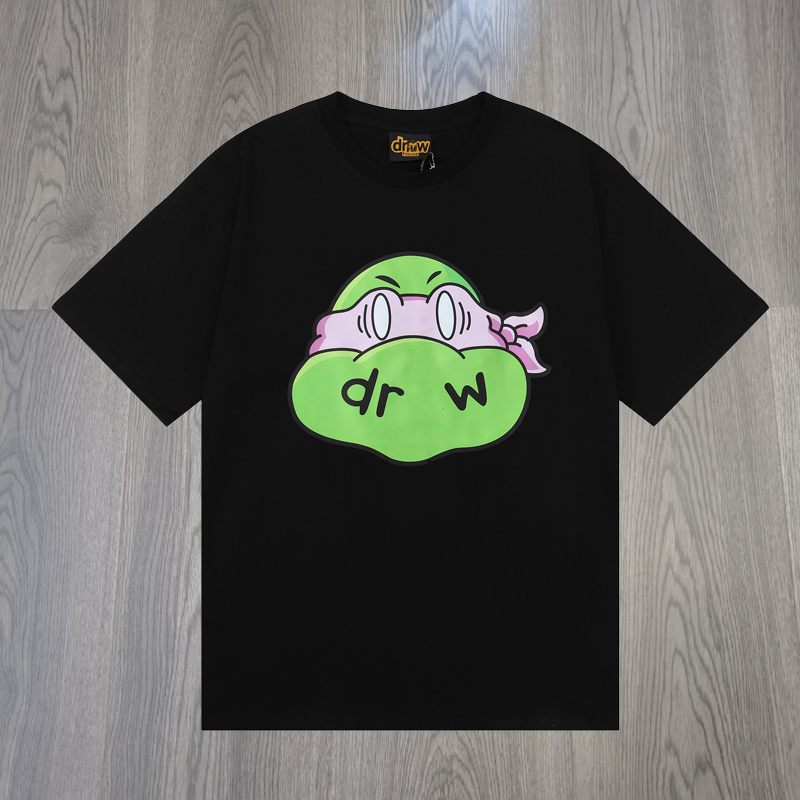 

Men Clothing Drews House T Shirt Cartoon Drews House Printed T-shirt Summer Casual T Shirts Couple Cotton Tops Tees, Black