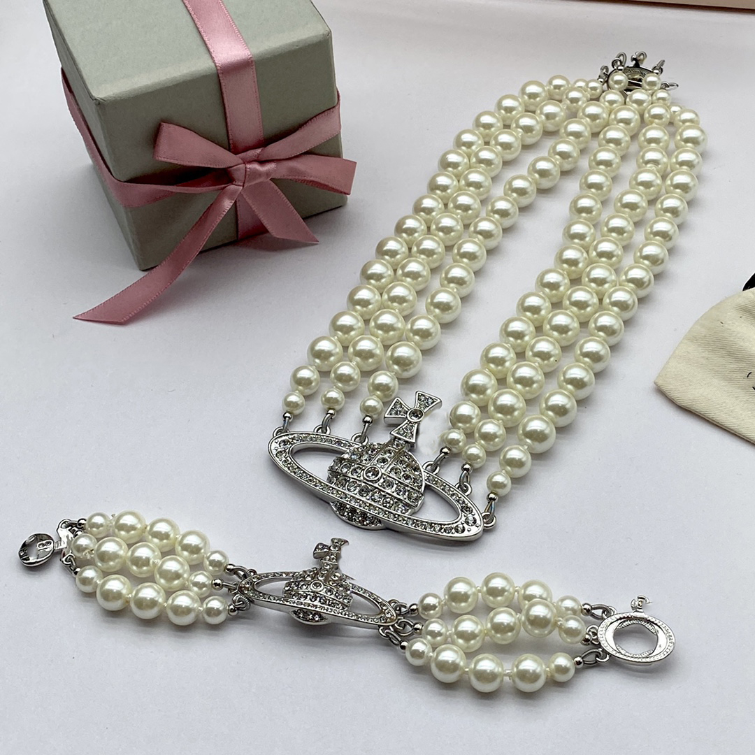 

Designer Pendant Necklaces Letter Vivian Chokers Luxury Women Fashion Jewelry Metal Pearl Necklace cjeweler Westwood yuiyew345as